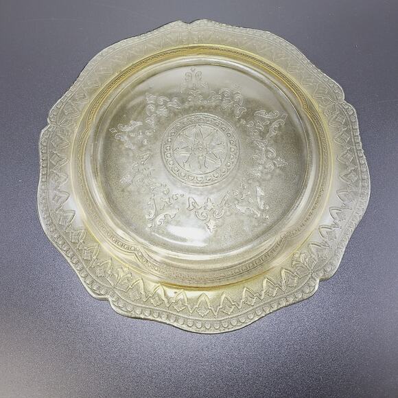 Federal Glass Patrician Spoke Dinner Plate 11" Amber Yellow Depression Glass - Picture 2 of 5